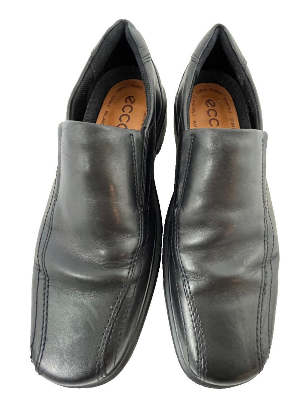 ECCO Men's Leather Slip On Loafers Black Comfort Shoes EU 43 US 9-9.5
